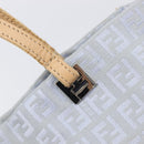 FENDI Zucchino Canvas Tote Bag Light Blue Silver 8BH079 Auth bs37243-17