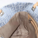 FENDI Zucchino Canvas Tote Bag Light Blue Silver 8BH079 Auth bs37243-20