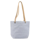 FENDI Zucchino Canvas Tote Bag Light Blue Silver 8BH079 Auth bs37243-13