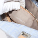 FENDI Zucchino Canvas Tote Bag Light Blue Silver 8BH079 Auth bs37243-12