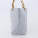 FENDI Zucchino Canvas Tote Bag Light Blue Silver 8BH079 Auth bs37243-3