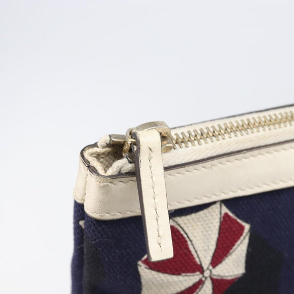 GUCCI Clutch Bag Canvas Navy Gold Tone 286209 Auth bs37249