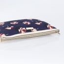 GUCCI Clutch Bag Canvas Navy Gold Tone 286209 Auth bs37249-5
