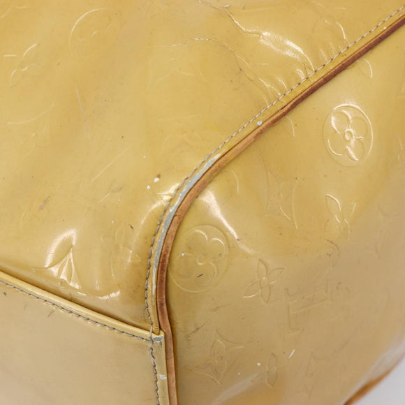 LOUIS VUITTON Monogram Vernis Mercer Boston Bag Beige M91000 LV Auth bs37250