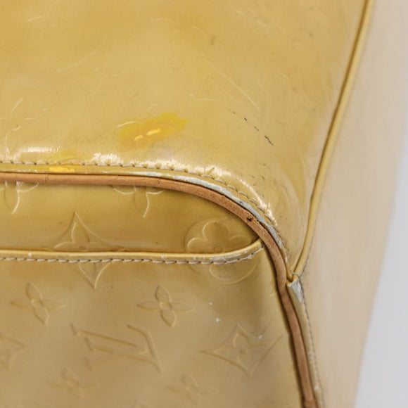 LOUIS VUITTON Monogram Vernis Mercer Boston Bag Beige M91000 LV Auth bs37250