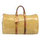 LOUIS VUITTON Monogram Vernis Mercer Boston Bag Beige M91000 LV Auth bs37250-13