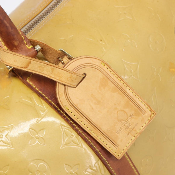 LOUIS VUITTON Monogram Vernis Mercer Boston Bag Beige M91000 LV Auth bs37250