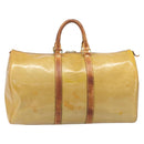 LOUIS VUITTON Monogram Vernis Mercer Boston Bag Beige M91000 LV Auth bs37250-2