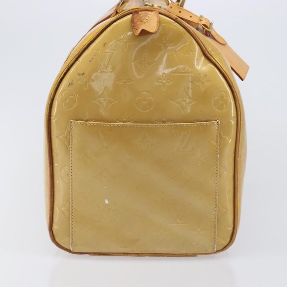 LOUIS VUITTON Monogram Vernis Mercer Boston Bag Beige M91000 LV Auth bs37250
