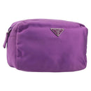 PRADA Pouch Satin Purple Silver Auth bs37251-1