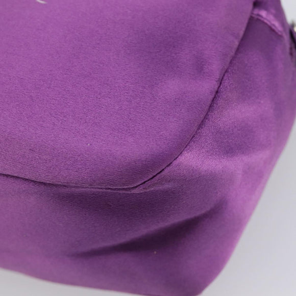 PRADA Pouch Satin Purple Silver Auth bs37251