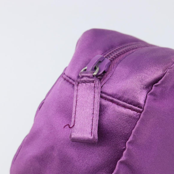 PRADA Pouch Satin Purple Silver Auth bs37251