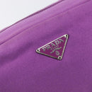 PRADA Pouch Satin Purple Silver Auth bs37251-17
