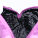 PRADA Pouch Satin Purple Silver Auth bs37251-20