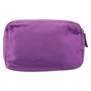 PRADA Pouch Satin Purple Silver Auth bs37251-2