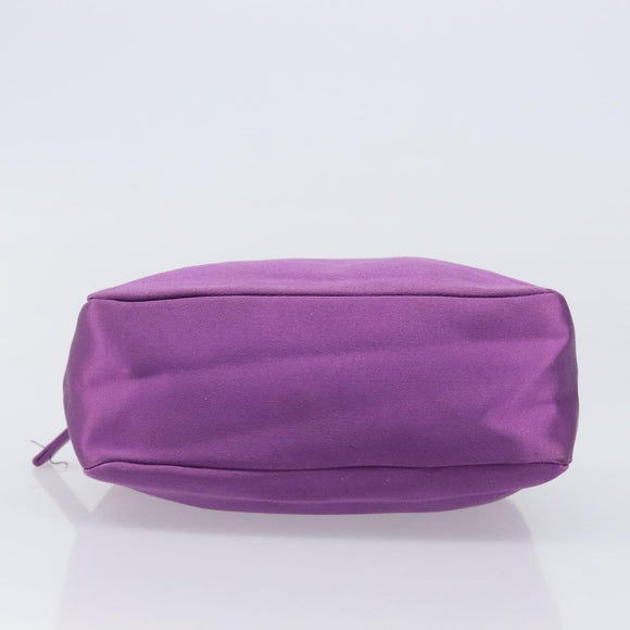 PRADA Pouch Satin Purple Silver Auth bs37251