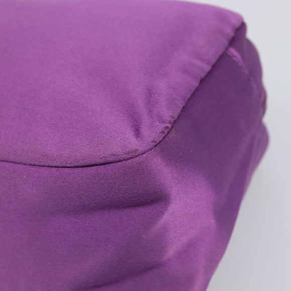 PRADA Pouch Satin Purple Silver Auth bs37251