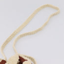 Chloe Woody Crochet Nano Tote Bag Cotton Beige Brown Auth bs37252A-10