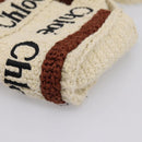 Chloe Woody Crochet Nano Tote Bag Cotton Beige Brown Auth bs37252A-12