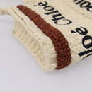 Chloe Woody Crochet Nano Tote Bag Cotton Beige Brown Auth bs37252A-13