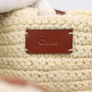 Chloe Woody Crochet Nano Tote Bag Cotton Beige Brown Auth bs37252A-16