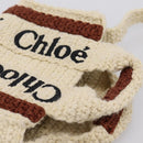 Chloe Woody Crochet Nano Tote Bag Cotton Beige Brown Auth bs37252A-6