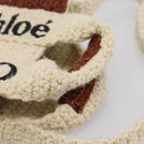 Chloe Woody Crochet Nano Tote Bag Cotton Beige Brown Auth bs37252A-7