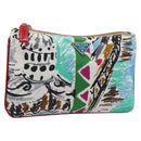 PRADA Pouch Nylon Multicolor Silver Auth bs37253A-1