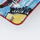 PRADA Pouch Nylon Multicolor Silver Auth bs37253A-16