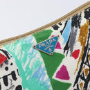 PRADA Pouch Nylon Multicolor Silver Auth bs37253A-8