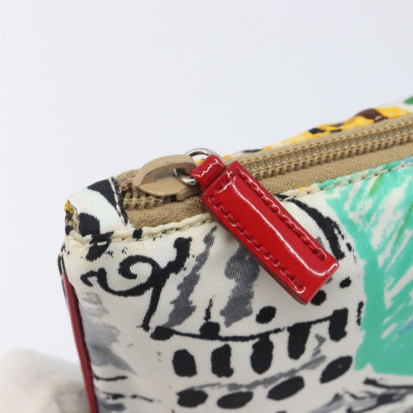 PRADA Pouch Nylon Multicolor Silver Auth bs37253A