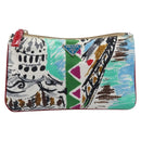 PRADA Pouch Nylon Multicolor Silver Auth bs37253A-13