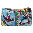 PRADA Pouch Nylon Multicolor Silver Auth bs37253A-2
