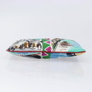 PRADA Pouch Nylon Multicolor Silver Auth bs37253A-6