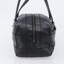 CHANEL Choco Bar Hand Bag Caviar Skin Black Silver CC Auth bs37256-4