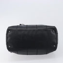 CHANEL Choco Bar Hand Bag Caviar Skin Black Silver CC Auth bs37256-9