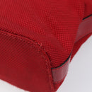 CELINE Hand Bag Canvas Red Silver Auth bs37258-14