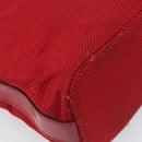 CELINE Hand Bag Canvas Red Silver Auth bs37258-15