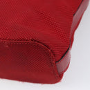 CELINE Hand Bag Canvas Red Silver Auth bs37258-16