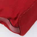 CELINE Hand Bag Canvas Red Silver Auth bs37258-17