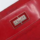 CELINE Hand Bag Canvas Red Silver Auth bs37258-18