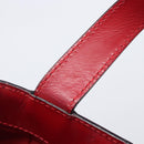 CELINE Hand Bag Canvas Red Silver Auth bs37258-9