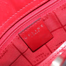 CELINE Hand Bag Canvas Red Silver Auth bs37258-19