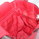 CELINE Hand Bag Canvas Red Silver Auth bs37258-20