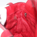 CELINE Hand Bag Canvas Red Silver Auth bs37258-21
