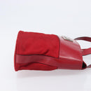 CELINE Hand Bag Canvas Red Silver Auth bs37258-3