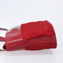 CELINE Hand Bag Canvas Red Silver Auth bs37258-4
