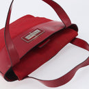 CELINE Hand Bag Canvas Red Silver Auth bs37258-6