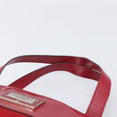 CELINE Hand Bag Canvas Red Silver Auth bs37258-8