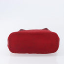 CELINE Hand Bag Canvas Red Silver Auth bs37258-5